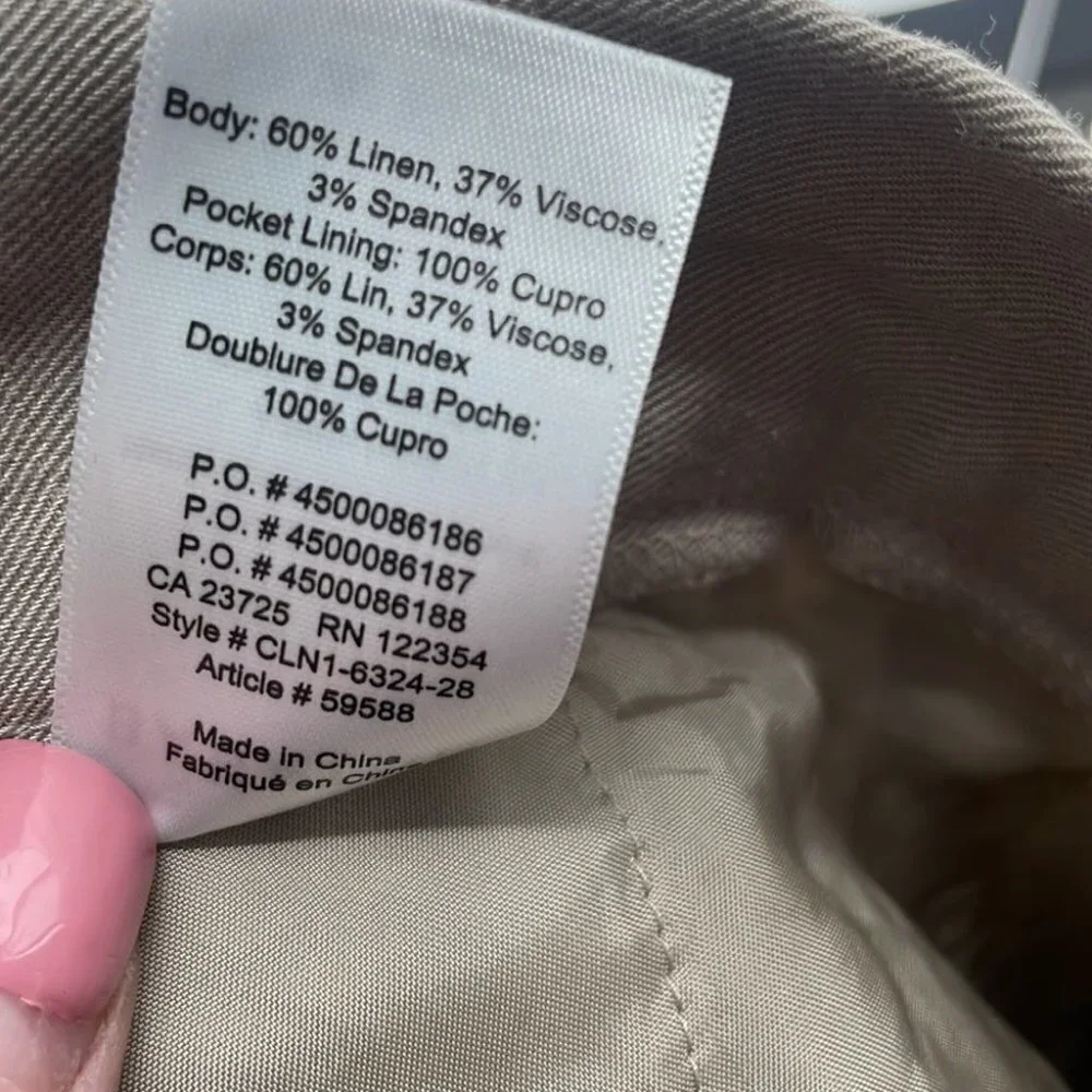 Aritzia Babaton Cohen Pant Linen trouser office event vacation sz 6